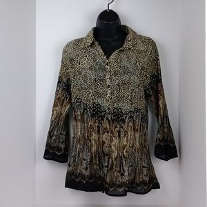 Fashion Bug Leopard Print Blouse Size M